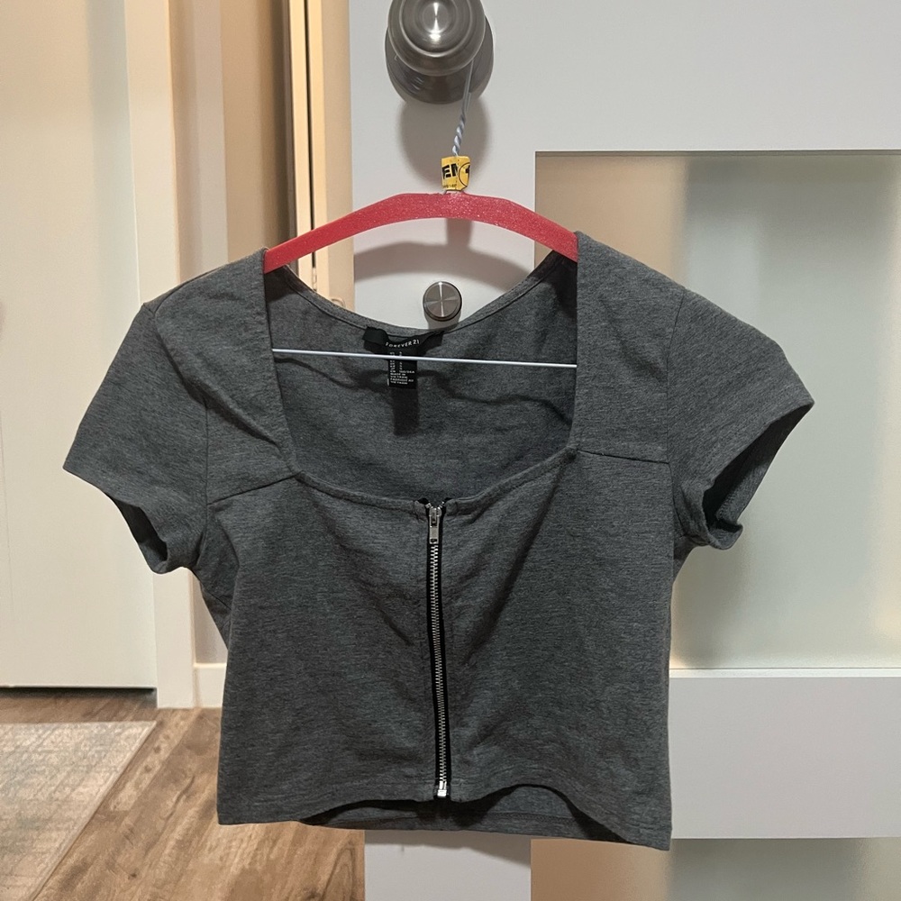 Forever 21 zip crop top